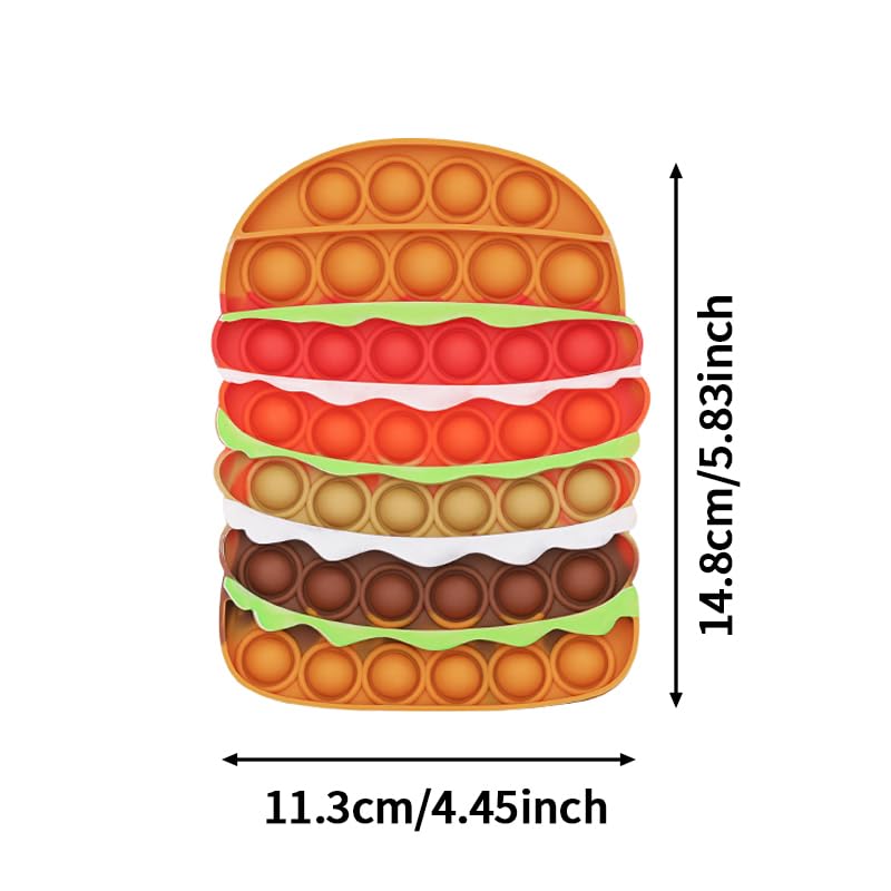 Ranzah Pop Fidget Toy Push Pop Bubble Sensory Toy For Kids And Adults Travel Poppet Toy Squishy Toy For Gifts & Parties ADHD Stress & Anxiety Relief Toy Squeeze Toddler Toy (Burger) - Image 3