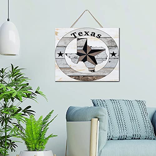Décoration murale rétro en bois Texas Proud, plaque vintage de 25x30 cm