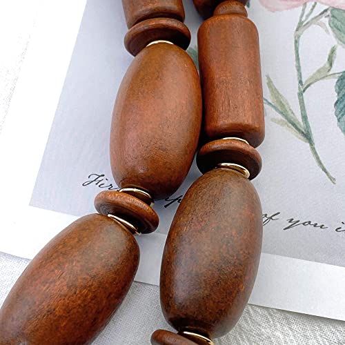 Bocar 2 Layer Statement Chunky Wood Beaded Fashion Collar Necklace For Women (Nk-10574) #TOP2