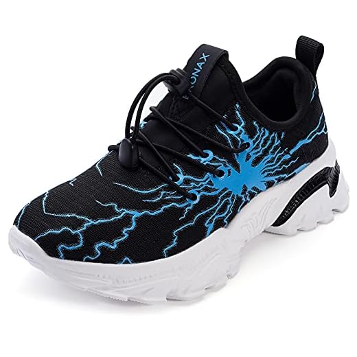 BRONAX Blue Boys Slip on Shoes Youth Laceless Sneakers Size 3 Comfortable Lightweight School Shoes Athletic Running Tennis for Big Kids