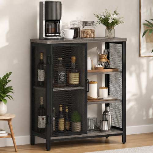 BON AUGURE Dark Grey Oak Liquor Cabinet 36