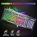 VicTsing Teclado Gaming Español USB, LED Rainbow Retroiluminación con 12 Teclas Multimedia...