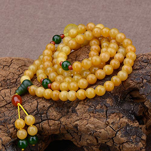 Huanglong Jade suéter cadena colgante mujer Jade Bead collar