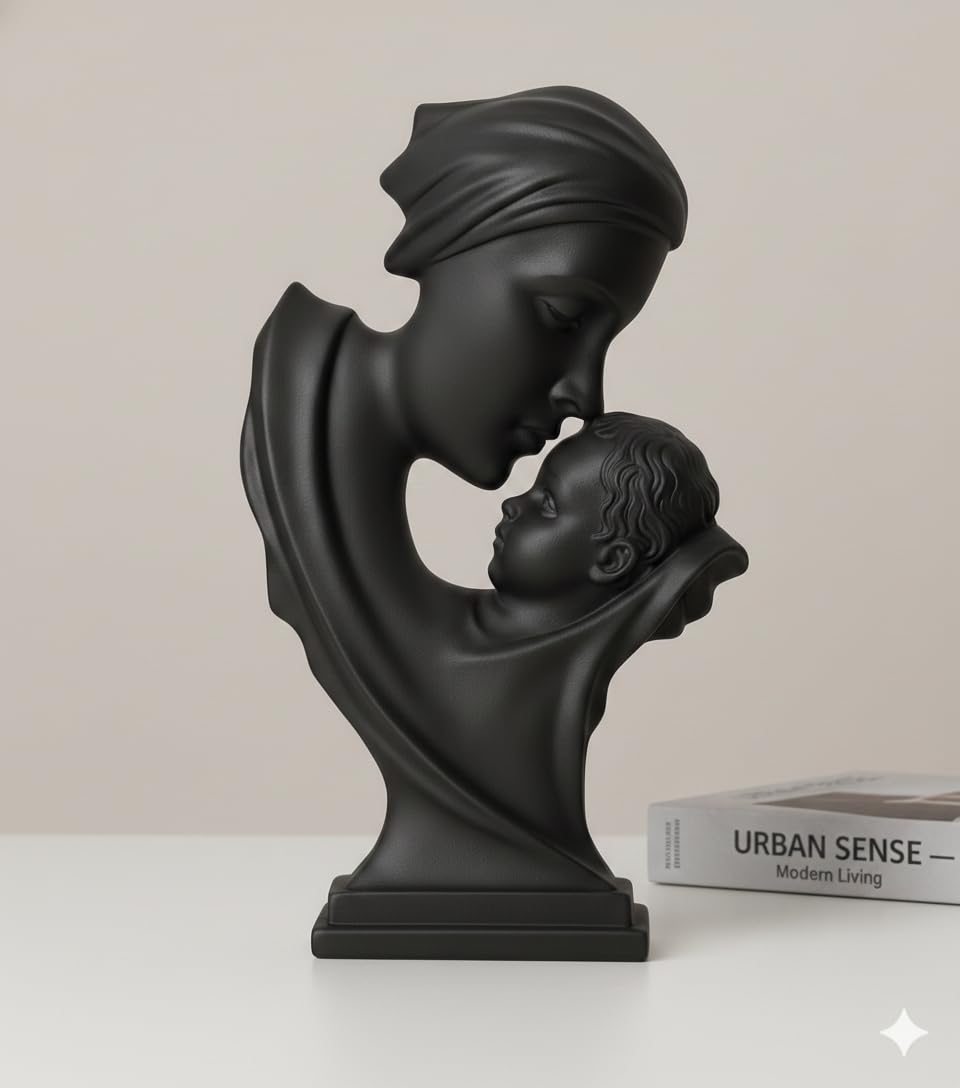 - Mother & Child Figurine | Modern Decorative Resin Sculpture for Living Room & Tabletop Décor | (Mother & Child)