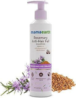 Mamaearth Rosemary Anti Hair Fall Shampoo with Rosemary & Methi Dana for Reducing Hair Loss & Breakage- 250 ml Up to 94% Stronger Hair* Up to 93% Less Hair Fall For Men and Women