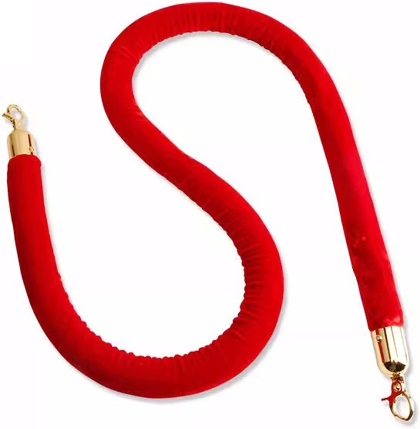 Generico Rete di Sicurezza per carichi Pesanti in Corda di Iuta, Protezione per Bambini, Corda per Bambini, barriera in Corda di Velluto Rosso con Clip Dorate, paletti per Il Controllo della Folla da