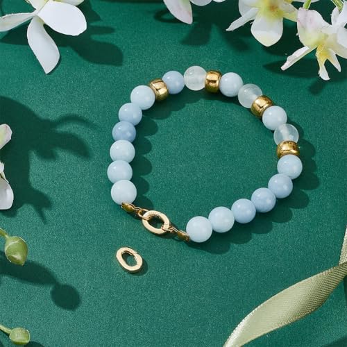 PH PandaHall 18k Gold Over 925 Sterling Silver Spring Gate Rings Clasp, 2pcs Oval Spring Clasp Connector Metal Necklace Shortener Clasp for Necklace Bracelet Keychain Jewelry Making, 10x7mm by PH PandaHall - Used condition - Image 5