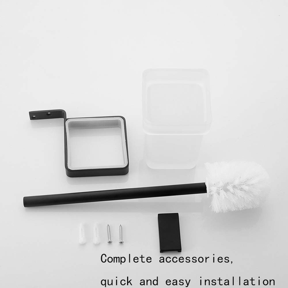 Nff Pennello da Toilette, Spazio in Alluminio Bagno A Muro Pennello da Bagno Pennello da Bagno Lungo Manico Brush Set con Setole Flessibili