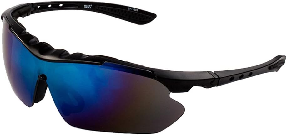 PreBest Polarized Sports Sunglasses, Mens Lightweight Interchangeable 3 Lenses Running Driving Riding Clumbing Sport Glasses Eyewear (Black)