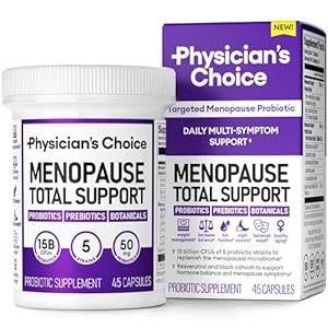 Physician’s CHOICE Menopause Probiotic Supplement for Women – Supports Hormone Balance, Hot Flashes, Night Sweats, Weight Management, Bloating & Gut Health – with Black Cohosh, Resveratrol+ – 45ct