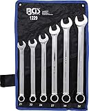 kalt geschmiedet BGS 1229  Maul-Ringschlüssel-Satz  6-tlg  extra lang  SW 21 - 32 mm  inkl Tetron-Rolltasche  Gabelringschlüssel