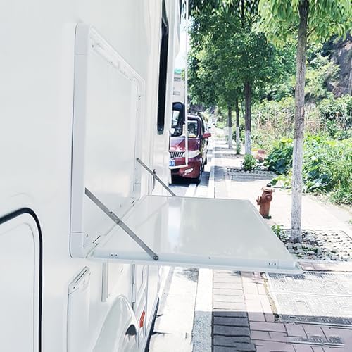 Lightweight Wall Mount Folding Table with Locking Buckle - Perfect for RVs, Campers, and Vans - Portable Picnic Table (White, 24"x18", 60x45cm)