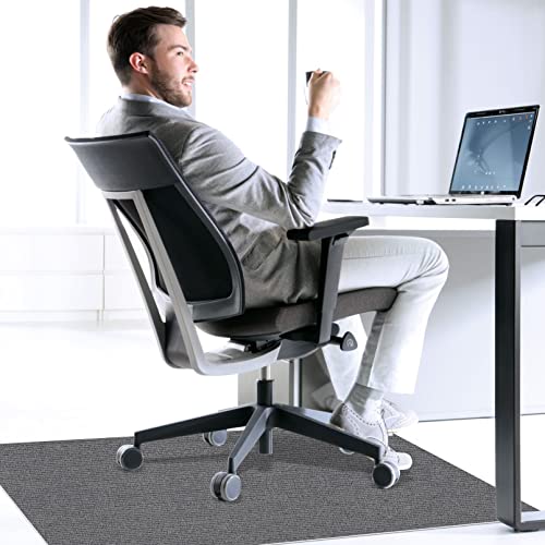 Image of Sycoodeal Office Chair Mat for Hardwood Floor,Office Computer Gaming Chair Mat for Tile Floor,Large Floor Protector Rug,Anti-Slip,Easy to Clean,Grey(55 inchx36 inch)