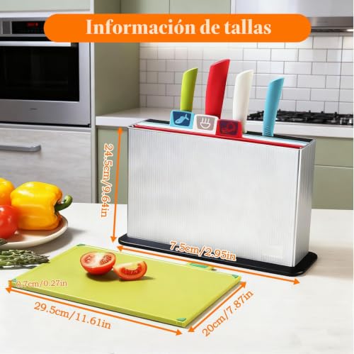Tablas de cortar cocina con pies antideslizantes y limpieza fácil 6