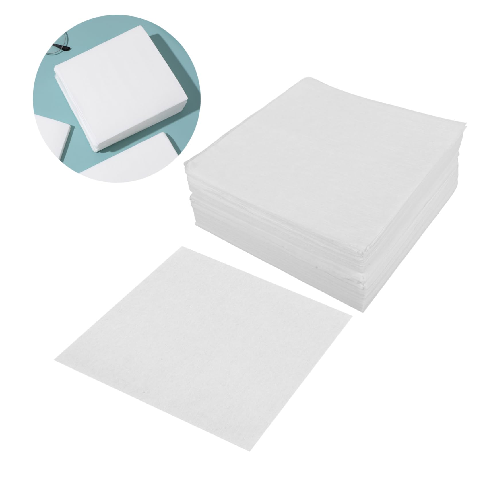 Lingettes Nettoyantes sans Peluche 300 Pcs pour Écrans, Lentilles et Téléphones, en Tissu Non Tissé Blanc, pour Nettoyage Précis et Rapide