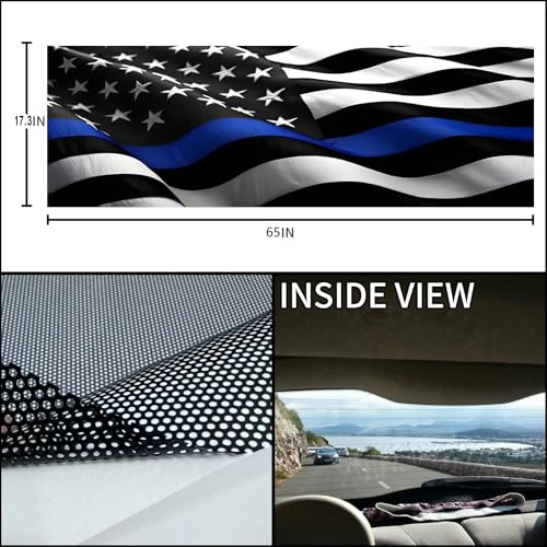 Image of Rear Window Decals for Trucks - 65x17.3 in Back Window American Flag Decals Fit Most Pickup Trucks SUV, Vinyl Back Window Decal Truck Rear Window Graphics for Personalized