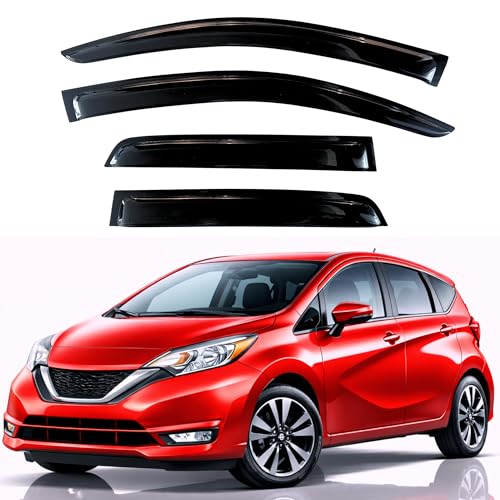 Image of KPY Rain Guards Fit for 2014-2019 Nissan Versa Note Hatchback, Out-Channel Window Visors Vent Wind Deflectors 4PC, Car Accessories for 14-19 Versa Note (Hatchback Only)