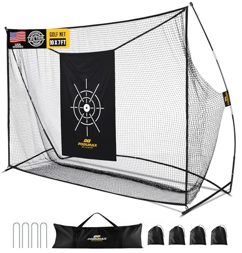 PodiuMax Golf Net, 10x7ft Golf Practice Net with Noise Reduce
