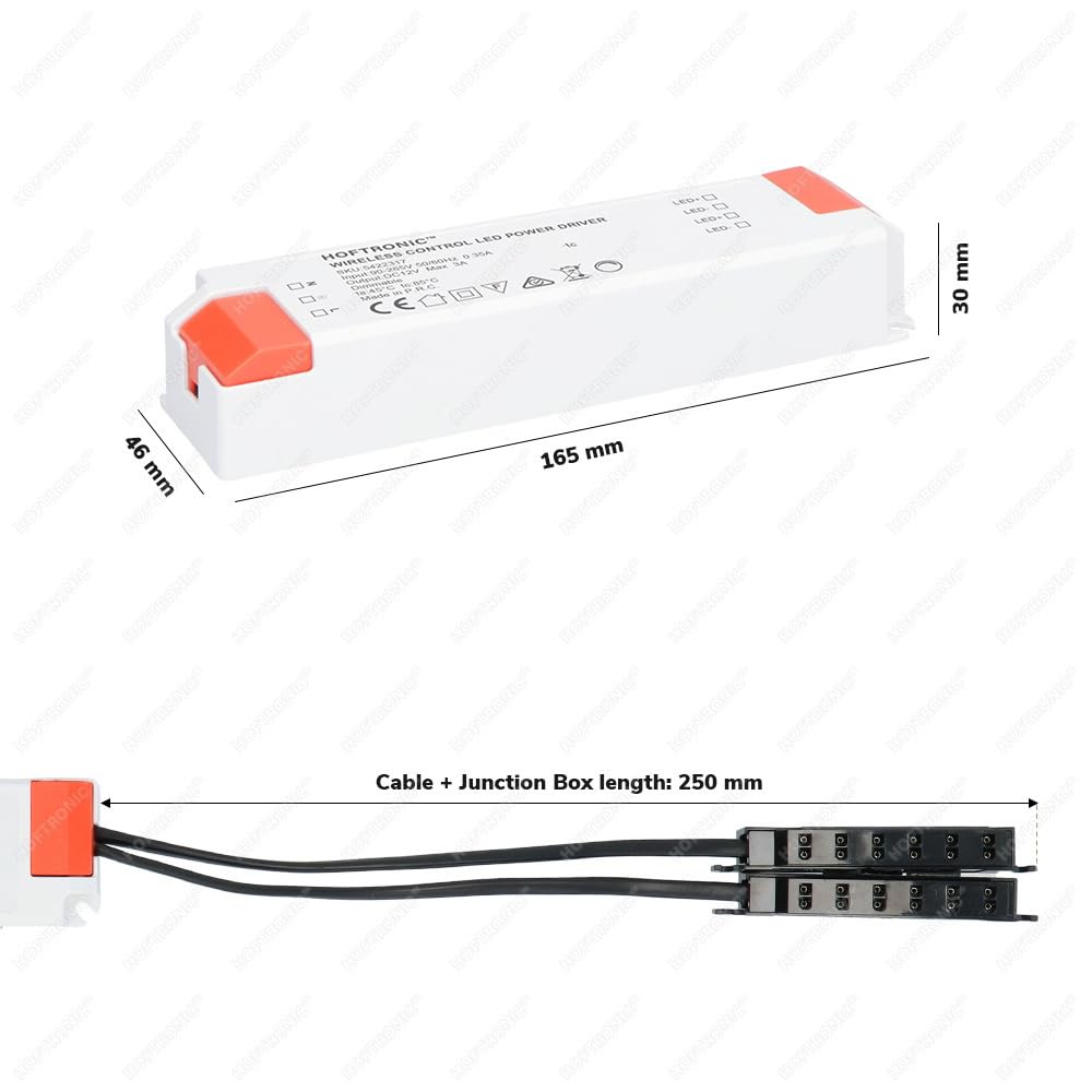 HOFTRONIC - Mini LED Einbaustrahler Set Granada 8er set Schwenkbar IP44 Inkl. Touch Wand-Dimmer & Fernbedienung 2700K Warmweiß LED Deckenstrahler schwenkbar ideal für Terrassendach, Bad, Dusche