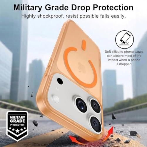 Image of DIZORO Matte Case for iPhone 17 Pro Compatible with MagSafe, Camera Lens Full Protection, Shockproof Translucent Frosted TPU Soft Phone Cover, Anti-Fingerprint (Cosmic)