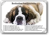 Blechschild/Warnschild/Türschild - Aluminium - 20x30cm Eigentumsrechte Motiv: Bernhardiner (01)
