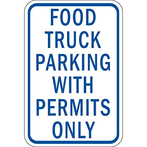 Food Truck Parking with Permits Only Label Vinyl Decal Sticker Kit OSHA Safety Label Compliance Signs 8"