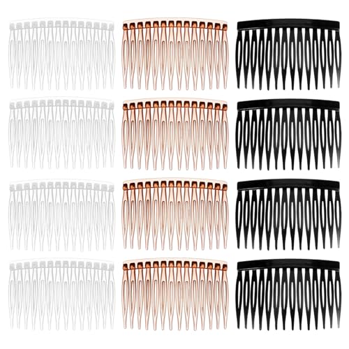 cobee 12Pcs French Hair Comb French Side Comb Decorative Hair Combs Clips Hairs Combing for Women Vintage Plastic Hairs Combs for Styling Women Girls Wedding Brides(Style B)
