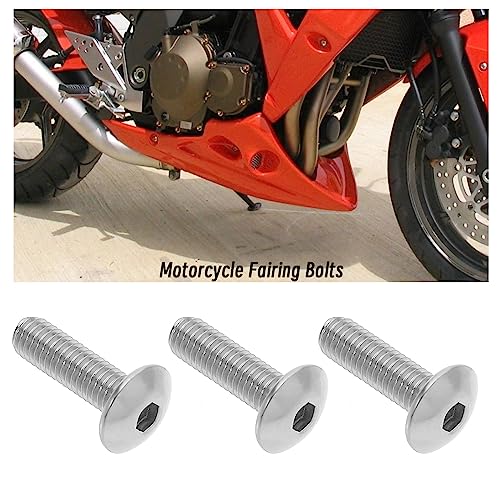 Lote de 20 tornillos de fijación carenado de moto, M5 x 16 mm, repuesto compatible con Honda compatible con Yamaha Tornillos de fijación carenado de motocicleta