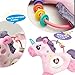 PLSFSS Baby Musical Activity Soft Toys with Sound & Light, Sensory Toys for Infant Developmental with Teether, Rattle and Textures, Soft Plush Toy for Newborn Gift 6 to 12 Months (Pink Unicorn)