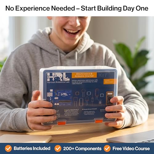 Horizon Uno Electronics Starter Kit with Video Lessons – Arduino-Compatible Board, Sensors, LEDs, Servos & More – Learn Electronics & Coding for Beginners - Image 3