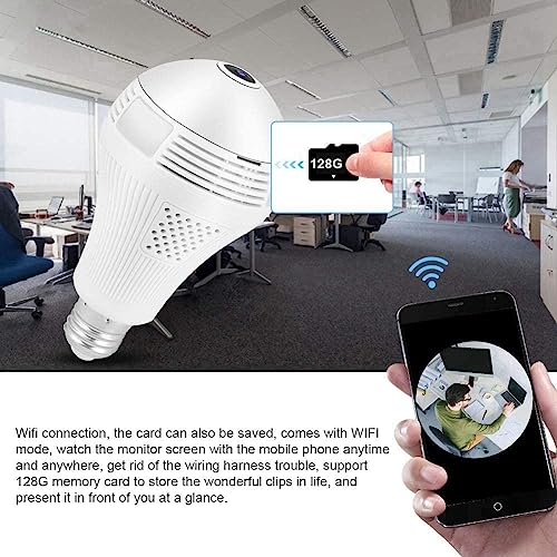 Image of securinnov 3MP Indoor WiFi Light Bulb Camera for Home Security | Smart LED Light Bulb CCTV Camera | Wireless Light Socket Bulb | Motion Detection | Mobile App Control (Bulb Camera)