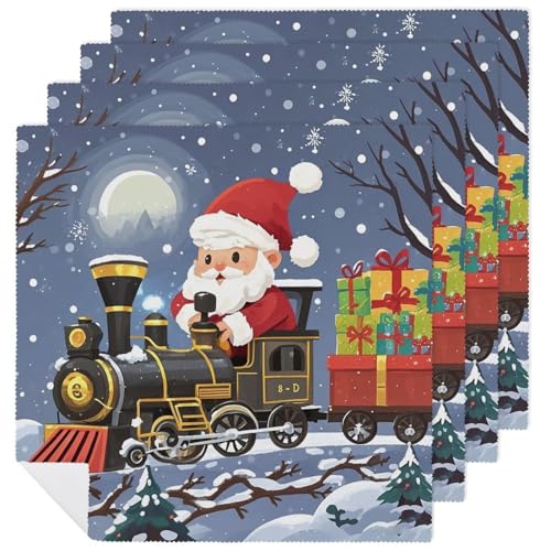 Servilletas de Tela Santa's Train 47.5x47.5 cm 1 unidad miniatura 1