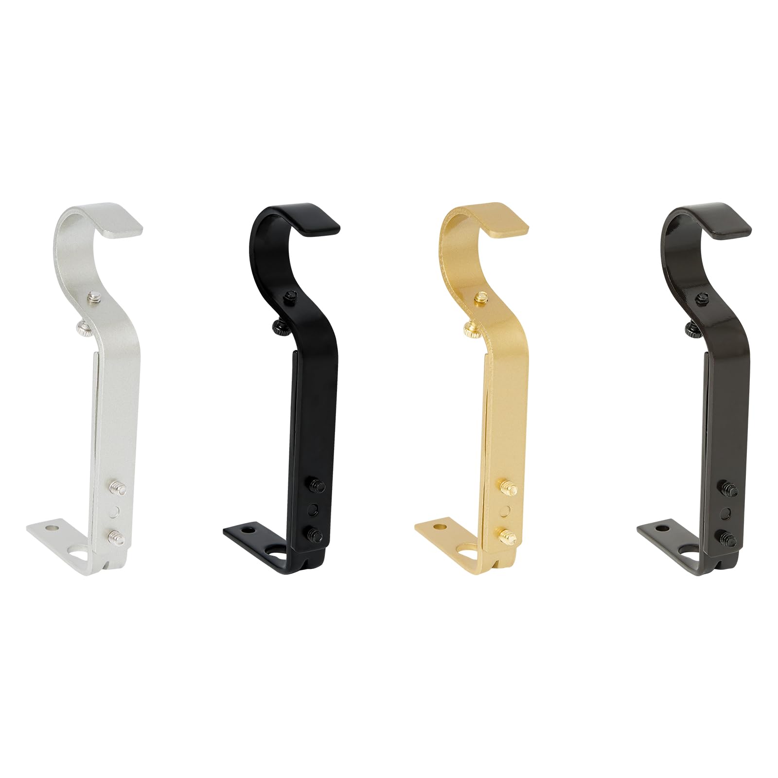 Gold Curtain Rod Brackets - 3 Pack, Heavy Duty -6