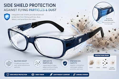 Image of FAMOUS safety eyeglasses frame for men and women impact resistant side shield