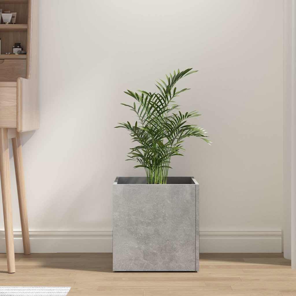 Jardinière en bois gris béton - 40 x 40 x 40 cm - Pour jardin, balcon, intérieur et extérieur - Jardinière décorative avec surface stable et résistante à l'humidité pour fleurs et