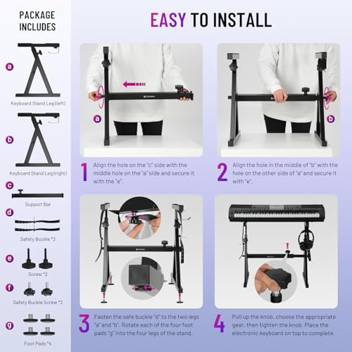 Cahaya CY00366-1-US Keyboard Stand Heavy Duty: Z Style Piano Stands Stable And Portable thumb #6