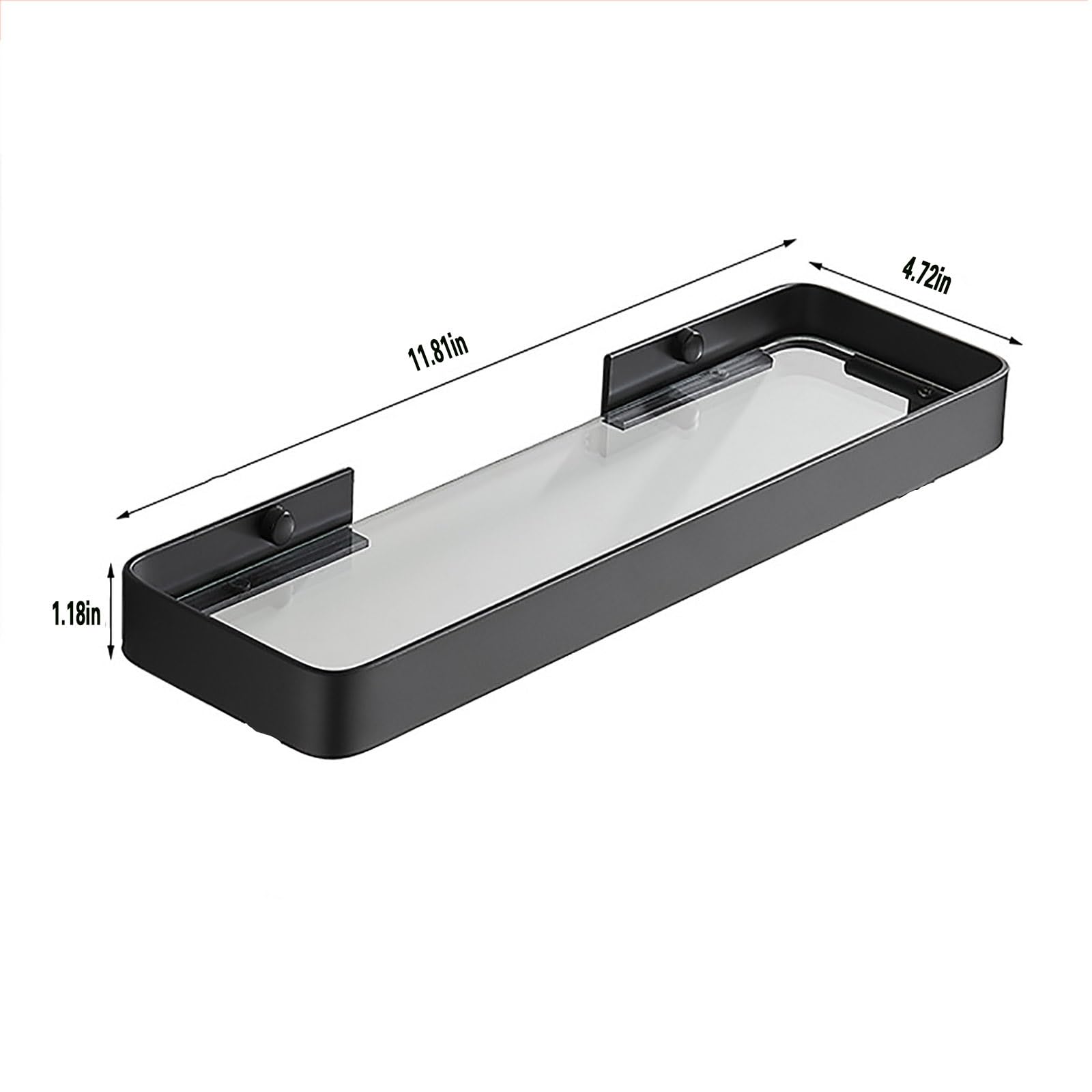 Glas Badezimmer Regale, Schwarzes Badezimmer Schwebende Regal, Wandregal Für Badezimmer Veranstalter, Hängende Container Badezimmer, Aluminium Lagerung Ledge