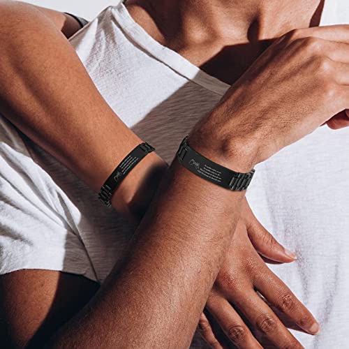 MEALGUET Pinky Promise His & Hers Stainless Steel Custom Love Quote Couple Link Bracelets Wristband for Lover Husband Wife Boyfriend Girlfriend,Valentine's Day Gift2