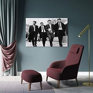 SHUPSY The Beatles Poster d’art décoratif sur toile en noir et blanc 40 x 60 cm - Les Beatles, Paul McCartney, John Lennon, RIngo Starr, George Harrison SHUPSY The Beatles Poster d'art décoratif sur toile en noir et blanc 40 x 60 cm – Image 4