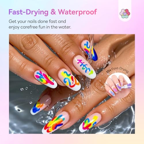 Image of SAVILAND Nail Art Pens Set: 48 Colors Quick-Drying 3D Nail Polish Pens Acrylic Paint Markers for Nail Art Painting Drawing Liner Brush Dotting Tools Kit for Home DIY & Salon Manicure