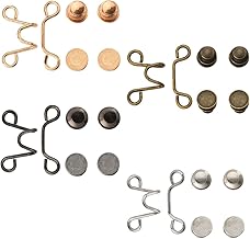 Adjustable Waist Buckle Extender Set Pant Waist Tightener for Women Mens Jean Buttons Pins for Loose Jeans Button Tightener for Womens Jean Buttons for Loose Jeans for Girls Buttons for Jeans 4 Sets