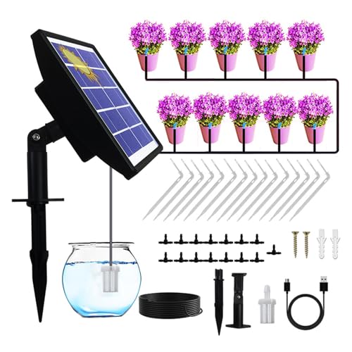 Kit d'irrigation goutte à goutte solaire pour balcon et plantes de terrasse