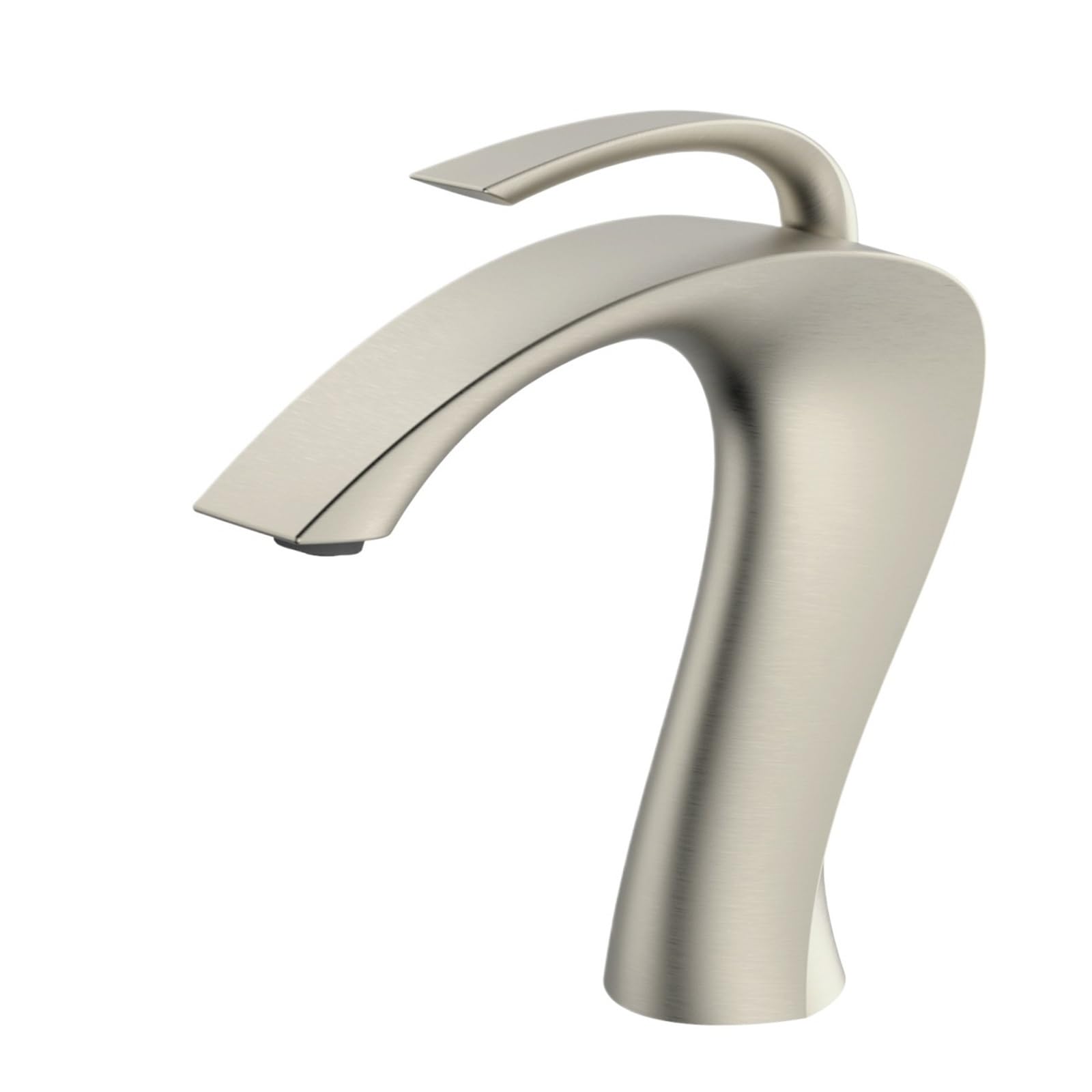 Bathroom Vanity Faucet Modern Deck Mounted Basin Tap with Anti-Leak Ceramic Valve Hot/Cold Water Control(Brushed Nickel,G3/8)