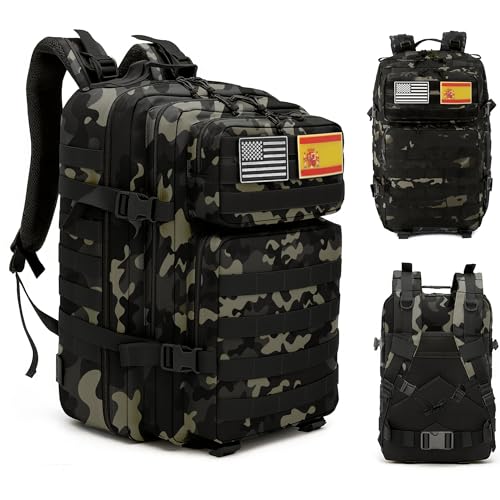 unycos - Mochila Táctica Militar【45L】 Sistema Molle, Tela Oxford 900D Resistente, Bolsillos para 3 Días de Emergencias, Senderismo, Viaje, Crossfit, Gimnasio, Actividades al Aire Libre (Camuflaje 1) unycos - Mochila Táctica Militar【45L】 Sistema Molle, Tela Oxford 900D Resistente, Bolsillos para 3 Días de Emergencias, Senderismo, Viaje, Crossfit, Gimnasio, Actividades al Aire Libre (Camuflaje 1)