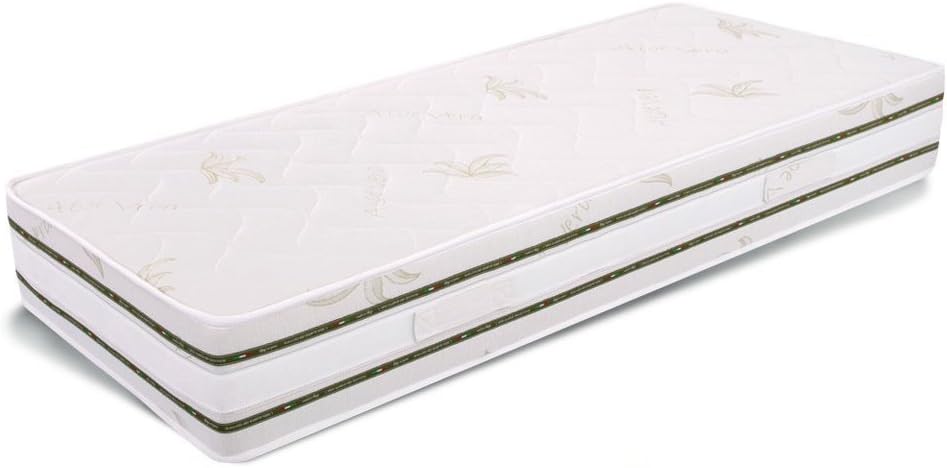 Ailime Small Single Orthopaedic Memory Foam Top Mattress with Aloe Vera, 80 x 190, Height 22 cm, White, Single
