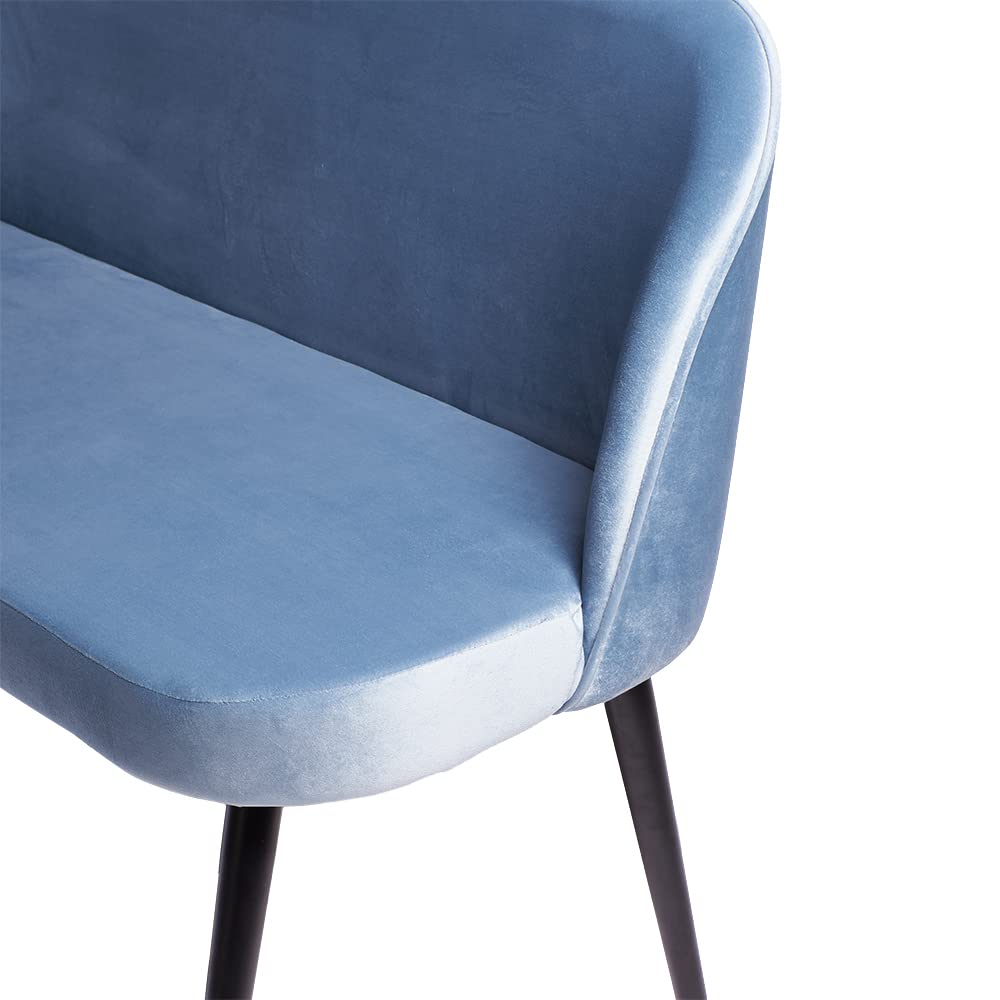 divanetto in velluto azzurro due posti - design senza braccioli - panca velluto elegante salvaspazio - 130 cm - Pronta consegna