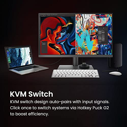 BenQ PD3205U Mac-Ready Monitor 32" 4K UHD 99% Rec.709 & sRGB, IPS, DeltaE ≤3, ICC Sync, Calibration Report, AQCOLOR, Uniformity HotKey Puck Ergonomic DisplayPort, USB-C (90W), USB Hub