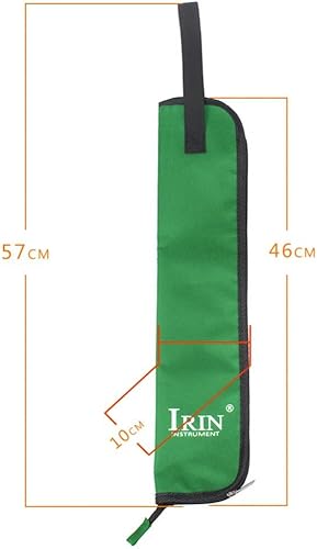 Miniatura 4 de Dilwe Bolsa de baqueta, 5 colores para baqueta, bolsa colgante para baqueta, bolso portátil con asa (verde)