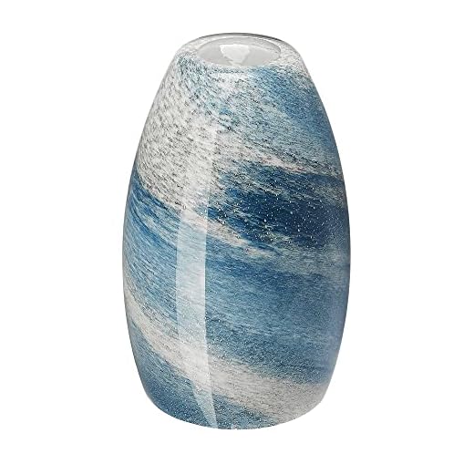 Oval Glass Pendant Lamp Shade Only Grey blue Art Glass Light Covers for Kitchen Island Pendant Light Light Fixtures Replacement Glass Shade for Mini Glass Pendant Light