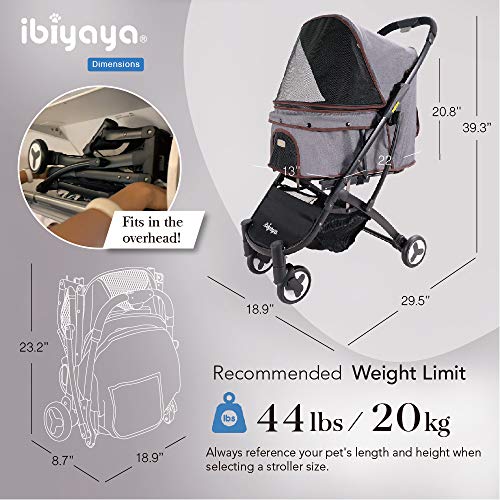 Pet Stroller for Medium Dogs, Small Dogs, Cats, Grey Denim - Compact Dog Strollers with One-Hand Folding Design for… - Image 5